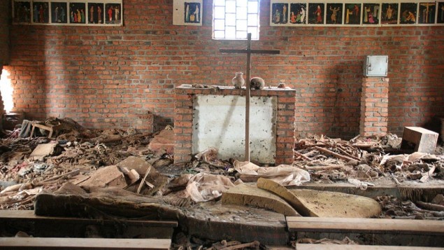 Churches, like this one in Rwanda, could have been safe havens for the Tutsi people who sought shelter, but in the weeks leading up to the genocide, in which 800,000 people were killed, the international peacekeepers were withdrawn (Photo credit: Wikimedia Commons/ CC-BY)