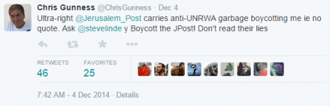 Gunness calls for a boycott on The Jerusalem Post