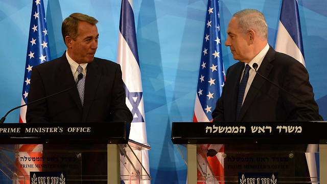Netanyahu with House Speaker John Boehner, who visited Israel this week (Photo: Haim Zach, GPO) 