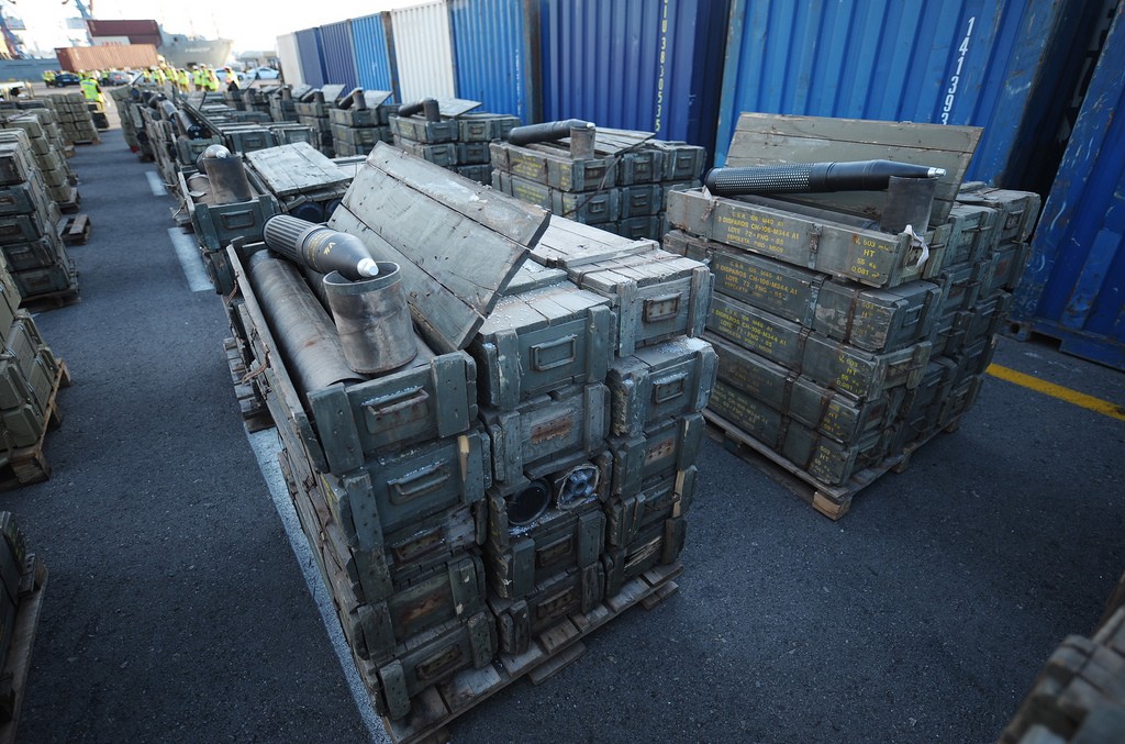 On November 4, 2009 the Israeli Navy seized the MV Francop cargo ship in the eastern Mediterranean Sea along with its 320 ton cargo of weapons allegedly bound from Iran to Hizbullah. (Photo credit: the IDF Spokesman)