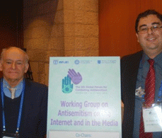 Dr. Andre Oboler (right) from Melbourne co-chair of the working group on antisemitism in the internet and media with David Matas (Canada) [left]