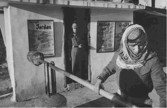 A border crossing inside Jerusalem between 1949 and 1967