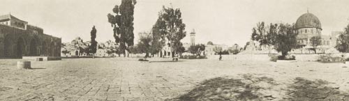 Temple Mount, 1915. Al Aqsa Mosque on the left, Dome of the Rock on the right. The domed Tiferet Yisrael Synagogue is on the horizon between Al Aqsa and the tree. (Photographed by Bernhard Moritz, Library of Congress1 and Ottoman Imperial Archives2 ) - See more at: http://jcpa.org/secrets-under-the-al-aqsa-mosque-a-photographic-essay/#sthash.oYjIEMjs.dpuf