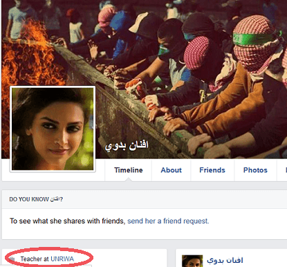 Afnan Badawi (f) - FB profile UNRWA link
