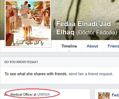 Fedaa Elnadi Jad Elhaq - FB profile UNRWA link