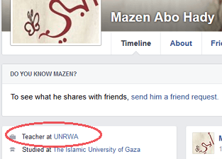 Mazen Abo Hady - FB profile UNRWA link