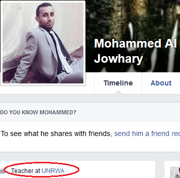 Mohammed Al Jowhary - FB profile UNRWA link