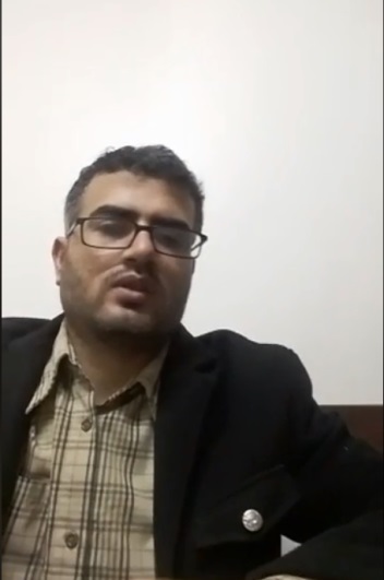 Ahmed Abu Artima in a video from his Facebook page, in which he gives details about the march (Facebook page of Ahmed Abu Artima, March 3, 2018).