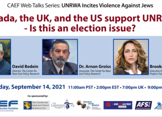 CAEF presents “UNRWA Incites Violence Against Jews”