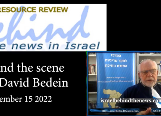 Behind the scene with David Bedein – November 1, 2022