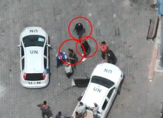 Watch: Terrorists operate next to UN vehicles, in UNRWA Rafah compound