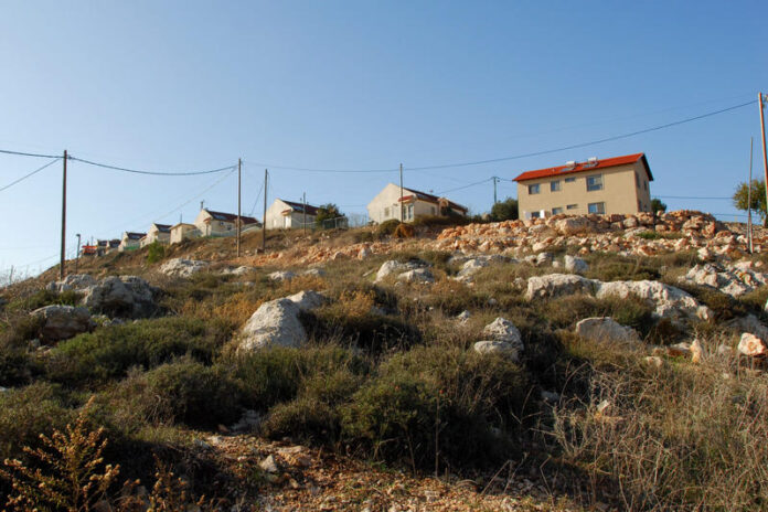 The settlement of Yitzhar in Samaria, near Shechem, off Route 60, north of the Tapuach Junction.