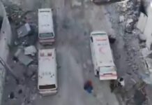 Israel raided Gaza hospital under full Hamas control with fake doctors and patients Red Crescent ambulances prepare for evacuation from Kamal Adwan Hospital. (X Screenshot)