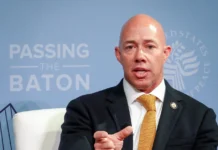 Risch, Mast threaten to sanction UN, member states if council creates open-ended Israel probe Rep. Brian Mast (R-Fla.) speaks at a U.S. Institute of Peace event titled “Passing the Baton 2025,” Jan. 14, 2025. Credit: USIP via Creative Commons.