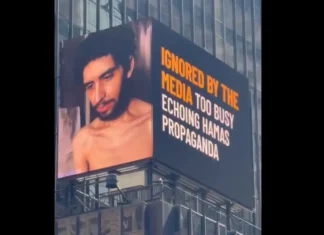 Weaponizing Starvation: Exposing Hamas’s Food Warfare The Israeli Consulate’s ad campaign in New York City’s Times Square. (X/@IsraelinNewYork/Screenshot)