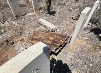 Israeli Troops find Hamas /PIJ missile launcher in British military cemetery in Gaza
